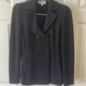 St. John Black Knit Jacket Pant 2 Piece Set Sz6/4